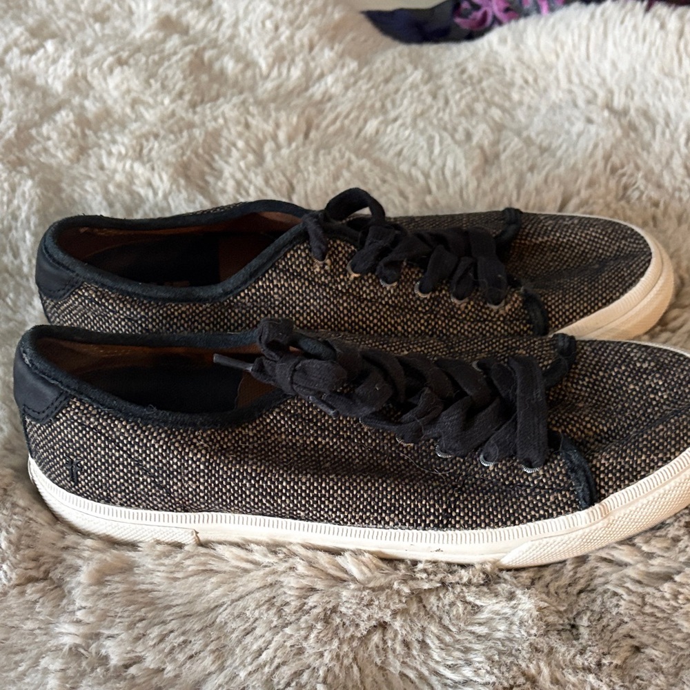 Frye Black and White Textured Sneakers